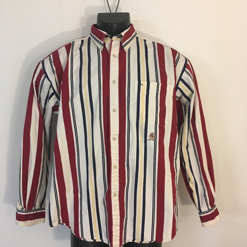 Vintage Tommy Hilfiger 1990s stripe LS button down